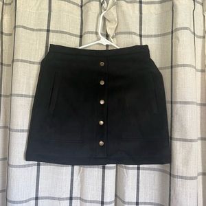 Black suede mini skirt